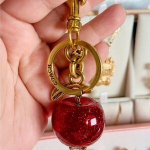 Coach Gold and Red Glitter Key Holder